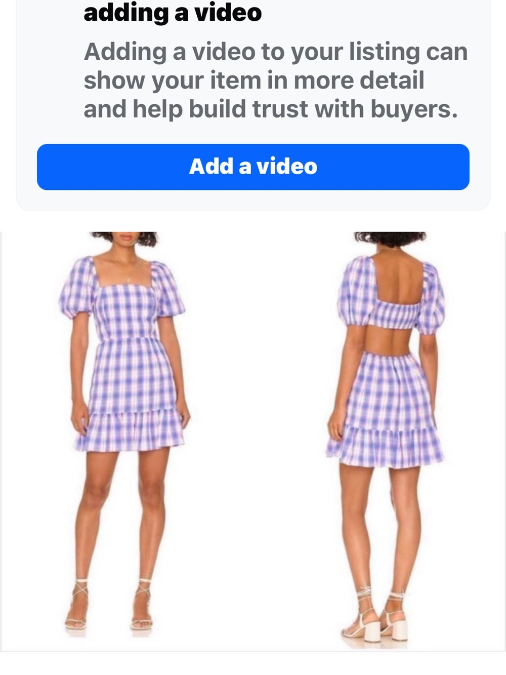 BB Dakota Pink & Blue Plaid Puff-Sleeve Dress